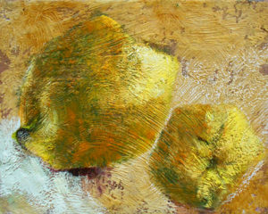 peinture nature morte citrons